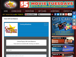 Coming Attractions Theatres Gift Card Balance Check Balance