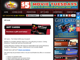 Coming Attractions Theatres Gift Card Balance Check Balance