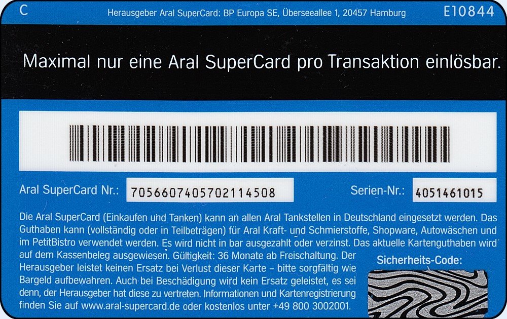 Aral Supercard Geschenkkarten Guthaben Abfrage Deutschland Gcb Today
