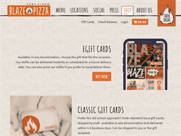 Collectible Blaze Pizza Gift Card Mint PVC Plastic 