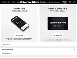 Universal Store Gift Card Balance Check Balance Enquiry Links Reviews Contact Social Terms And More Gcb Today