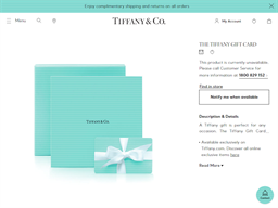 Tiffany & Co. | Gift Card Balance Check | Balance Enquiry, Links