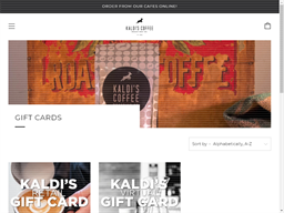Kaldi's Coffee  Gift Cards (redeemable only in our cafes)