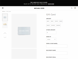 Michael Kors | Gift Card Balance Check | Canada 