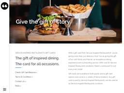 buy service inspired restaurants gift card with crypto