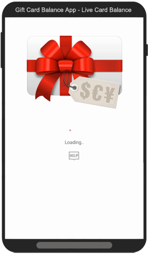 Øjebliksbillede af app til gavekortsaldo